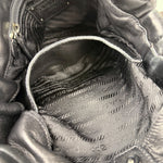 Prada Black Tessuto Nylon/Leather Waves Shoulder Bag