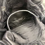 Prada Black Tessuto Nylon/Leather Waves Shoulder Bag