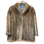 Vintage Brown Chevron Mink Fur Coat