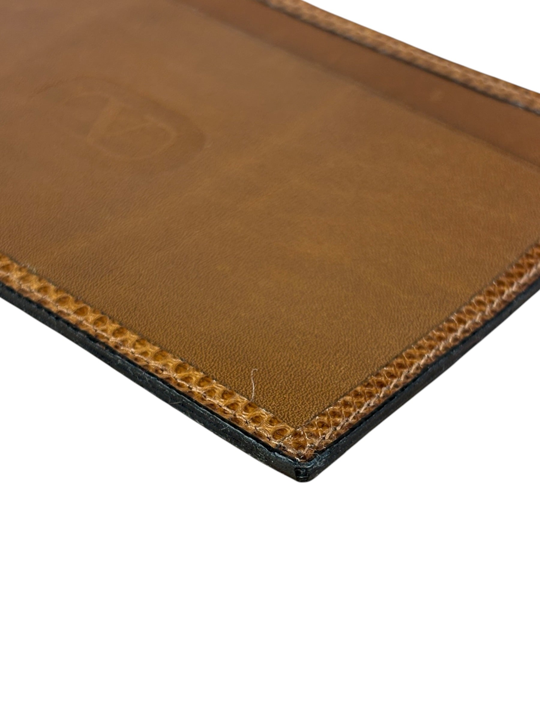 Valentino Brown Tan Leather Flat Pouch
