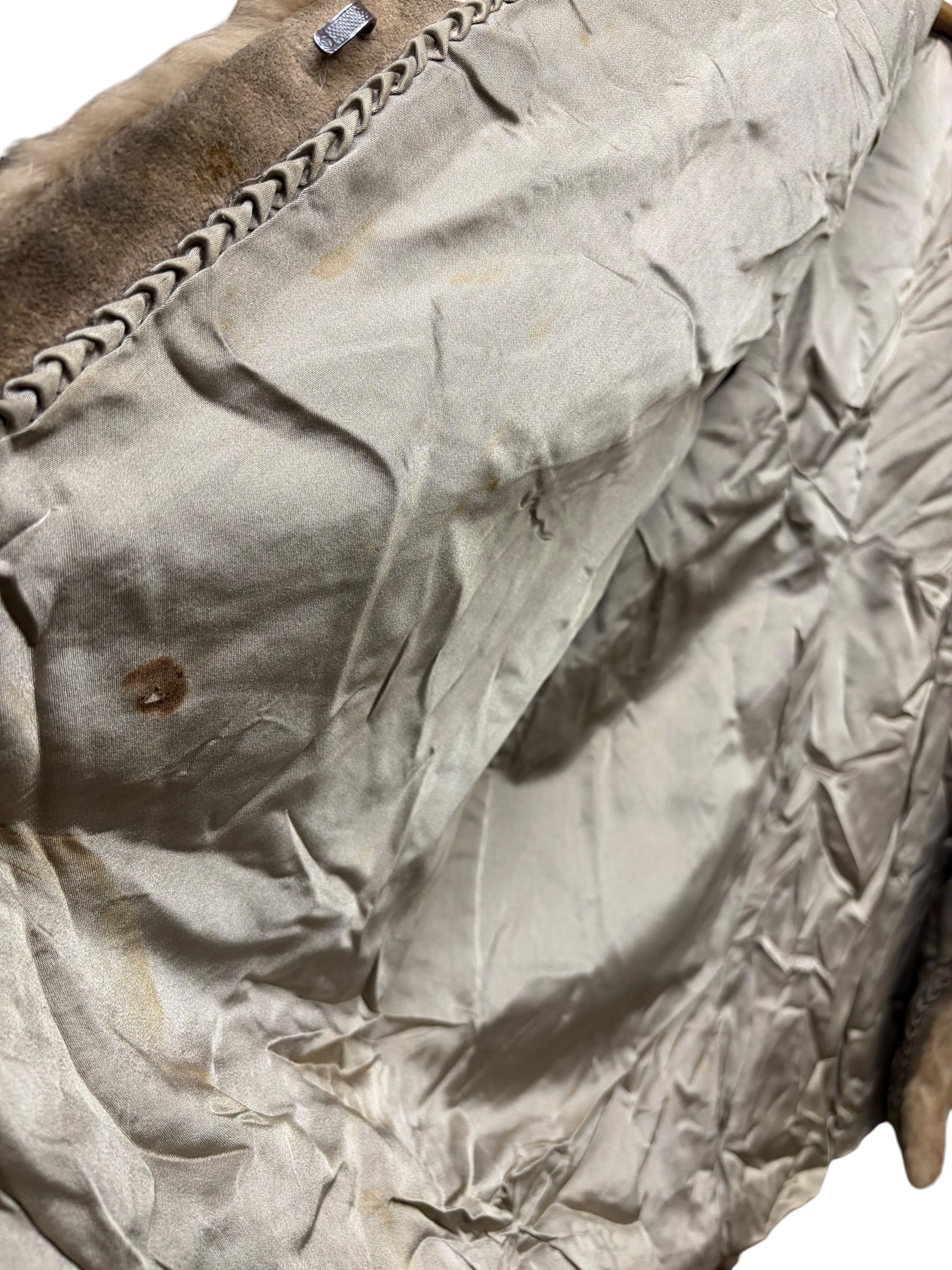 Vintage Light Brown Quilted Mink Fur Coat