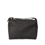 Fendi Vintage Black Zucchino Mini Oyster Pochette