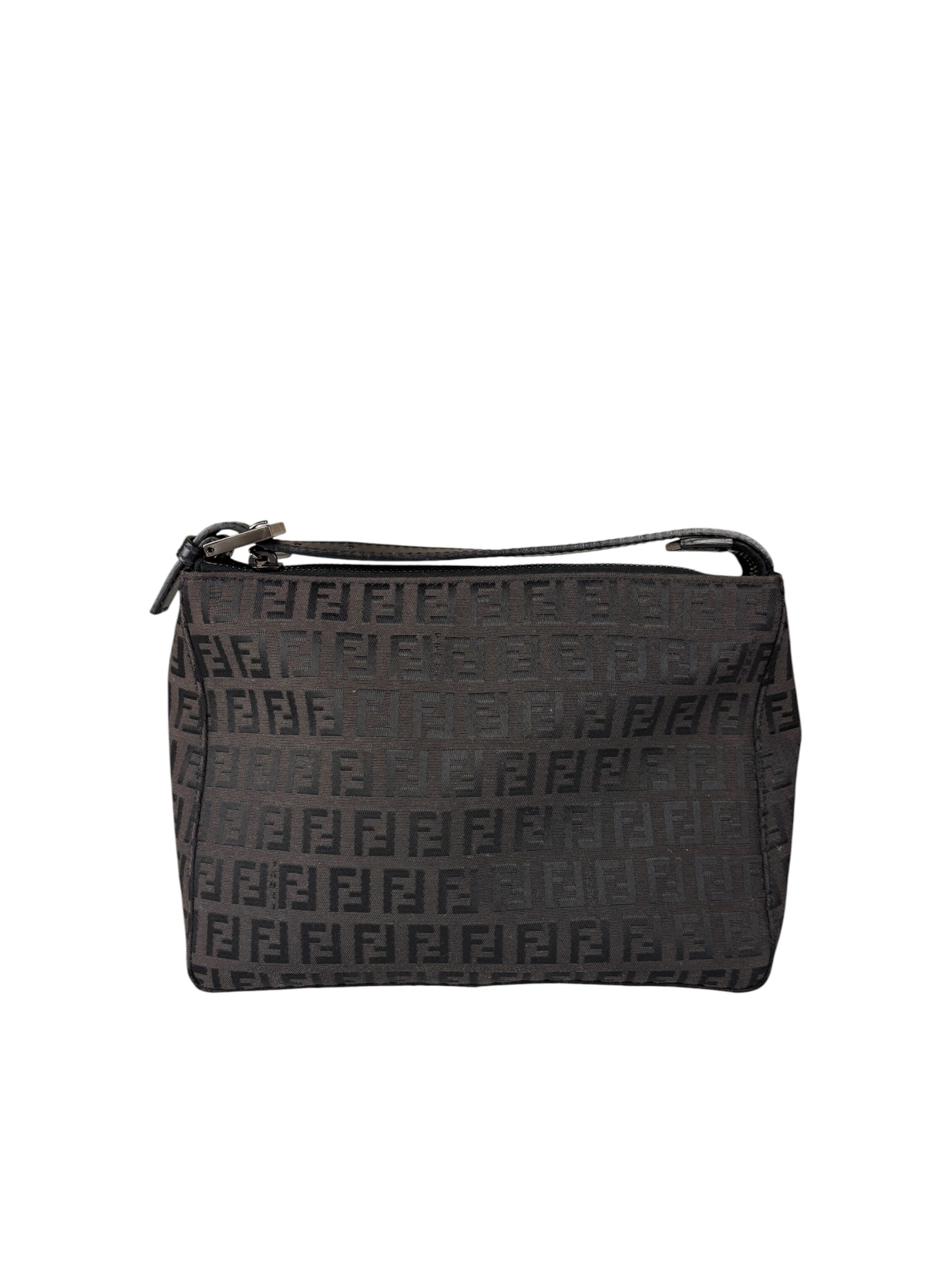 Fendi Vintage Black Zucchino Mini Oyster Pochette