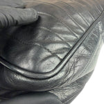 Chanel Vintage Black Leather Mademoiselle Vertical Quilted Shoulder Bag 1990's
