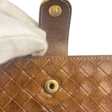 Bottega Veneta Vintage Brown Leather Woven Intrecciato Wallet