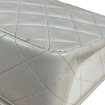 Chanel White Quilted Leather CC Flap Shoulder Bag 2013