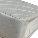 Chanel White Quilted Leather CC Flap Shoulder Bag 2013