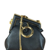 Fendi Black Leather Nano First Charm Shoulder Bag