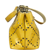 Chanel Vintage Yellow Patent Leather Perforated Tote Bag 1987