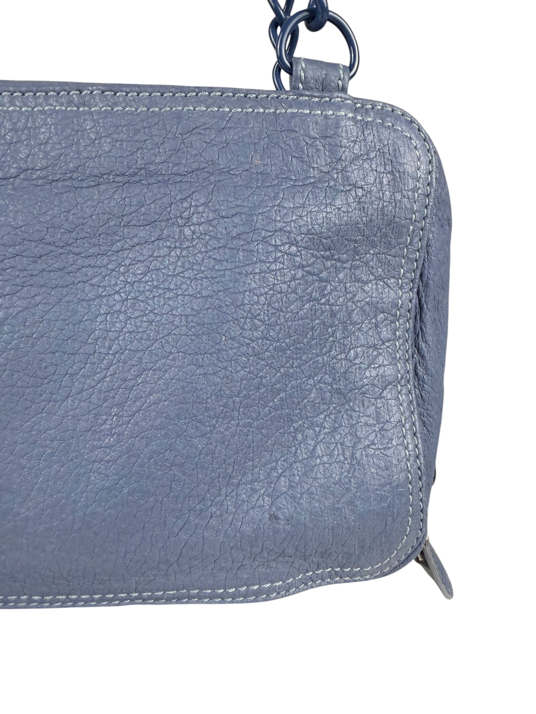 Balenciaga Vintage Blue Leather Mini Pochette
