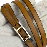 Hermes Brown Hapi 3 Triple Tour Wrap Bracelet