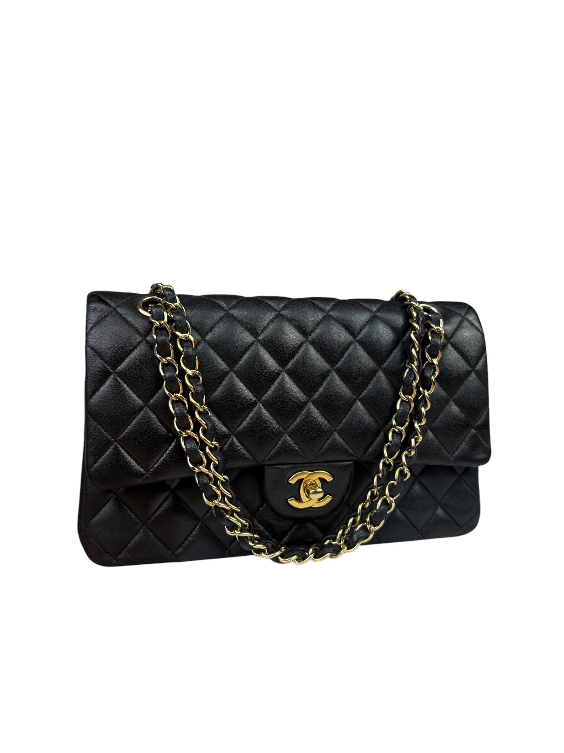 Chanel Black Quilted Leather Classic Medium Double Flap Bag 2014