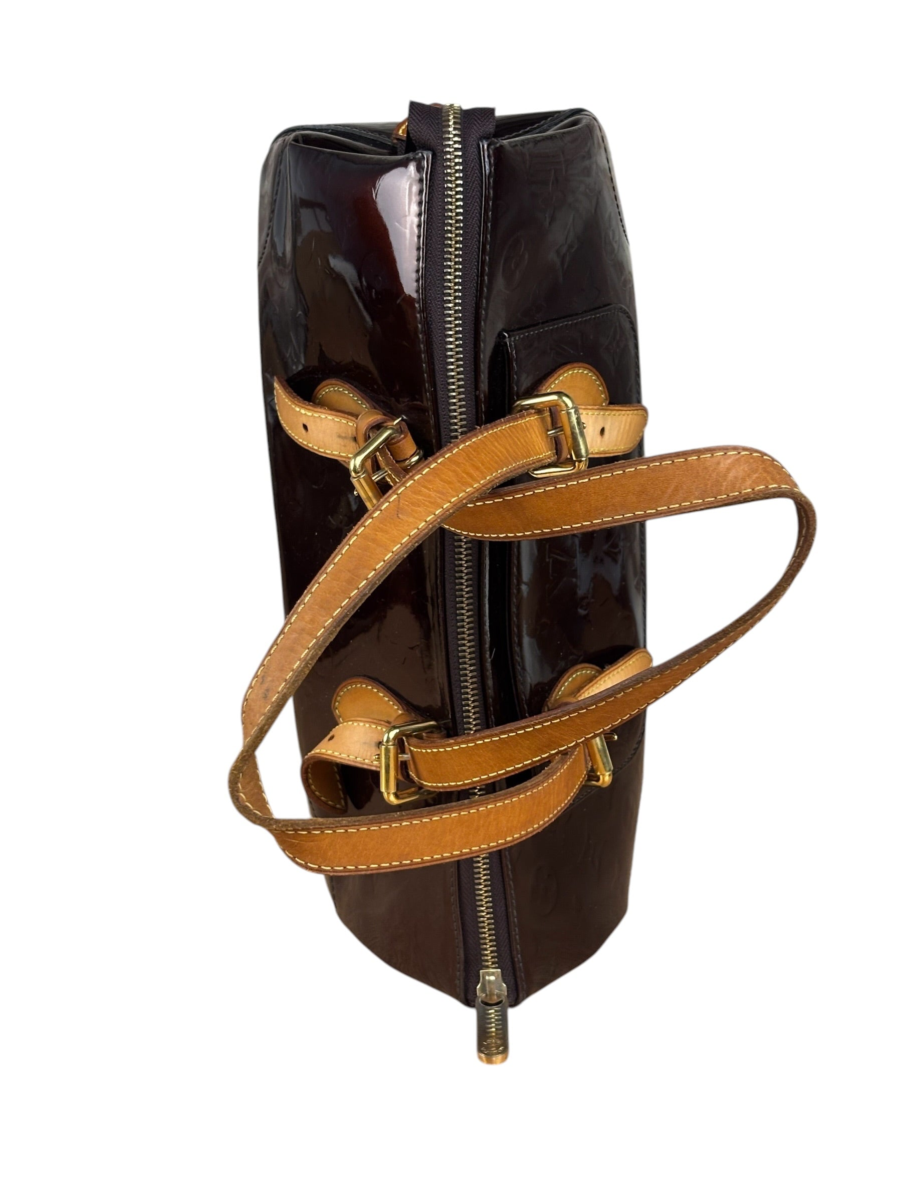 Louis Vuitton Burgundy Monogram Vernis Rosewood Avenue Handbag