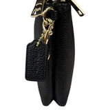 Coach Black Pebbled Leather Dual Zip Wristlet Wallet