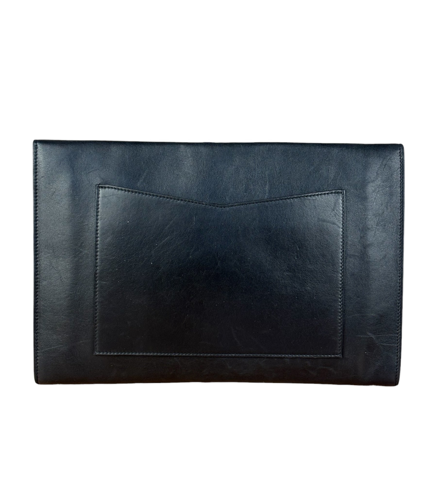 Chanel Black Leather Paris-Rome Coco Envelope Clutch 2017