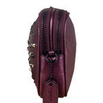 Coach Purple Metallic Studded Leather Zip Pouch