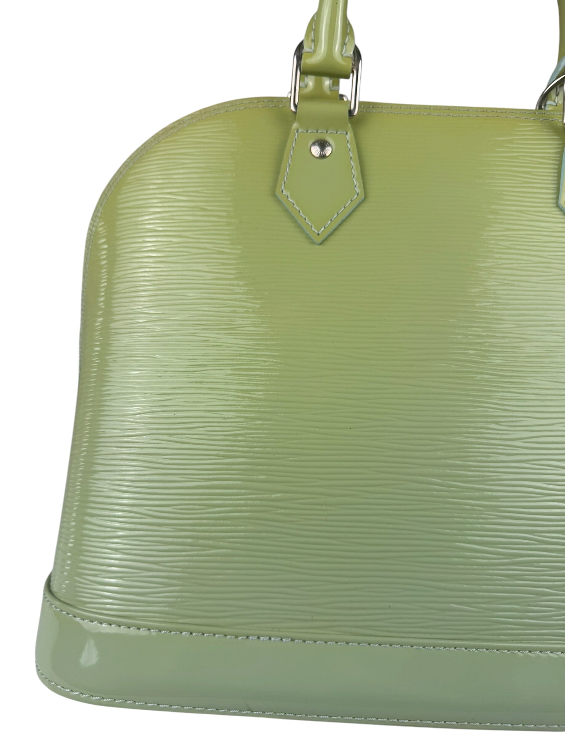 Louis Vuitton Green Patent Epi Alma Handbag