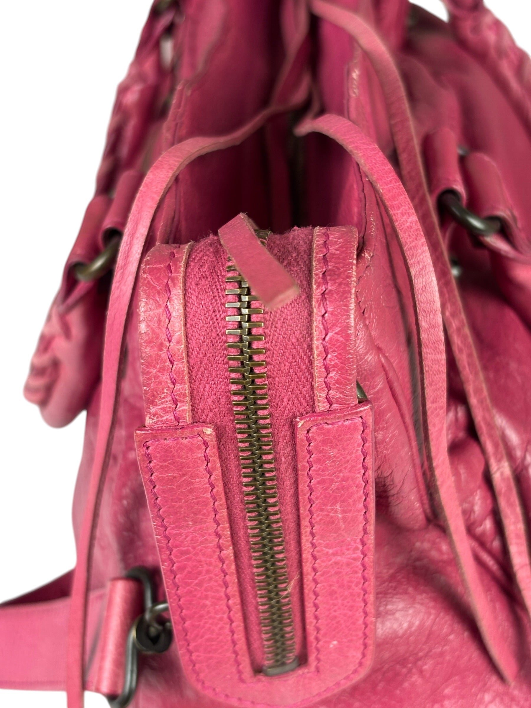 Balenciaga Pink Leather Classic City Two-Way Bag