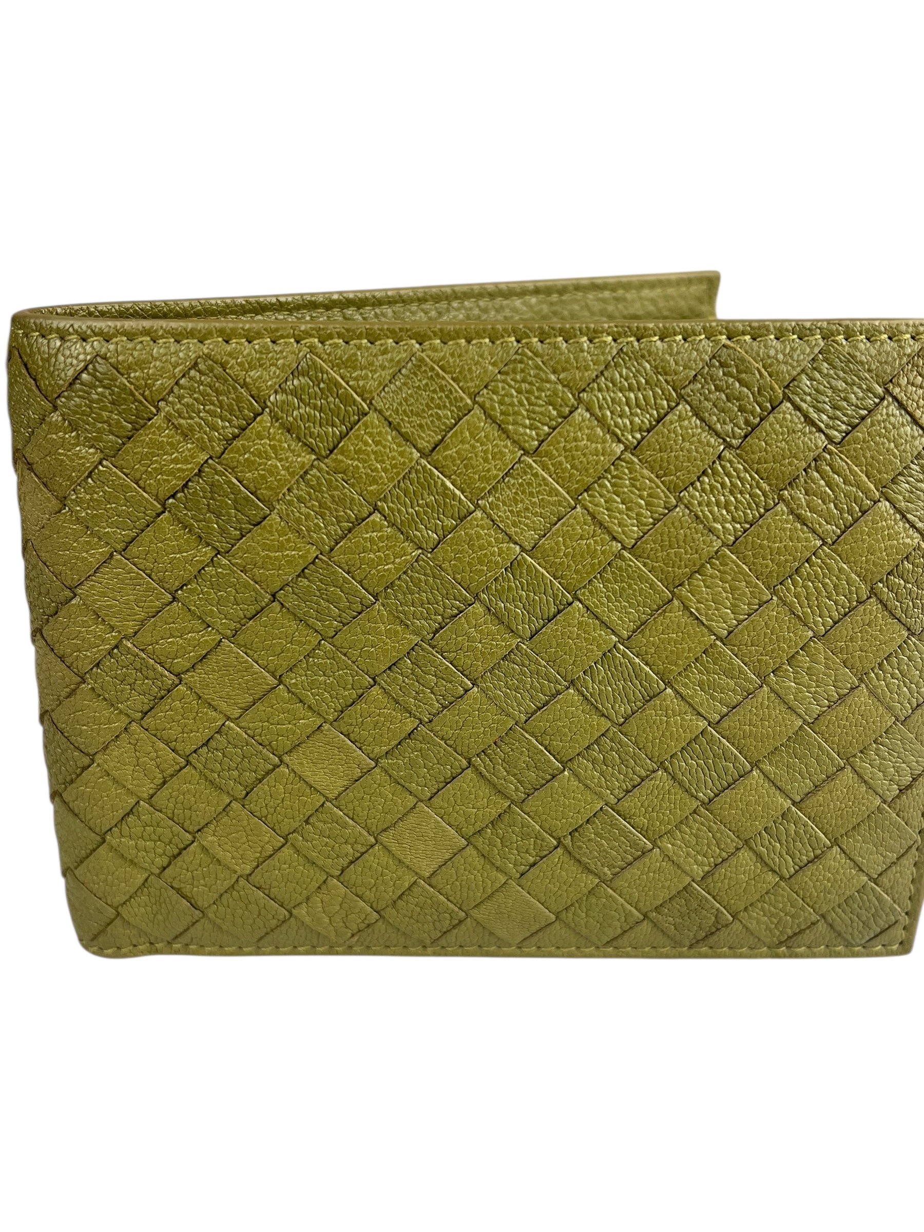 Bottega Veneta Intercciato Green Wallet