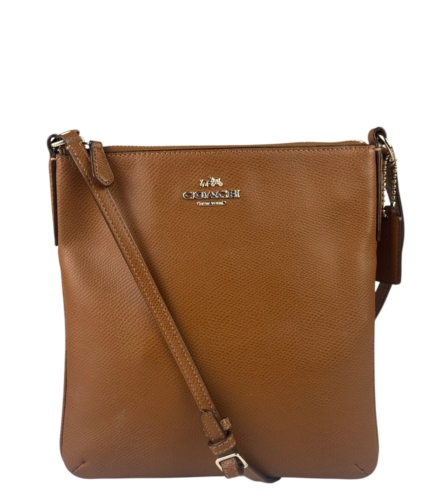 Coach Tan Brown Pebble Leather Crossbody Bag