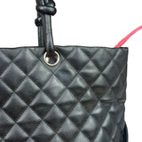 Chanel Black Quilted Leather Ligne Cambon Tote Bag 2004