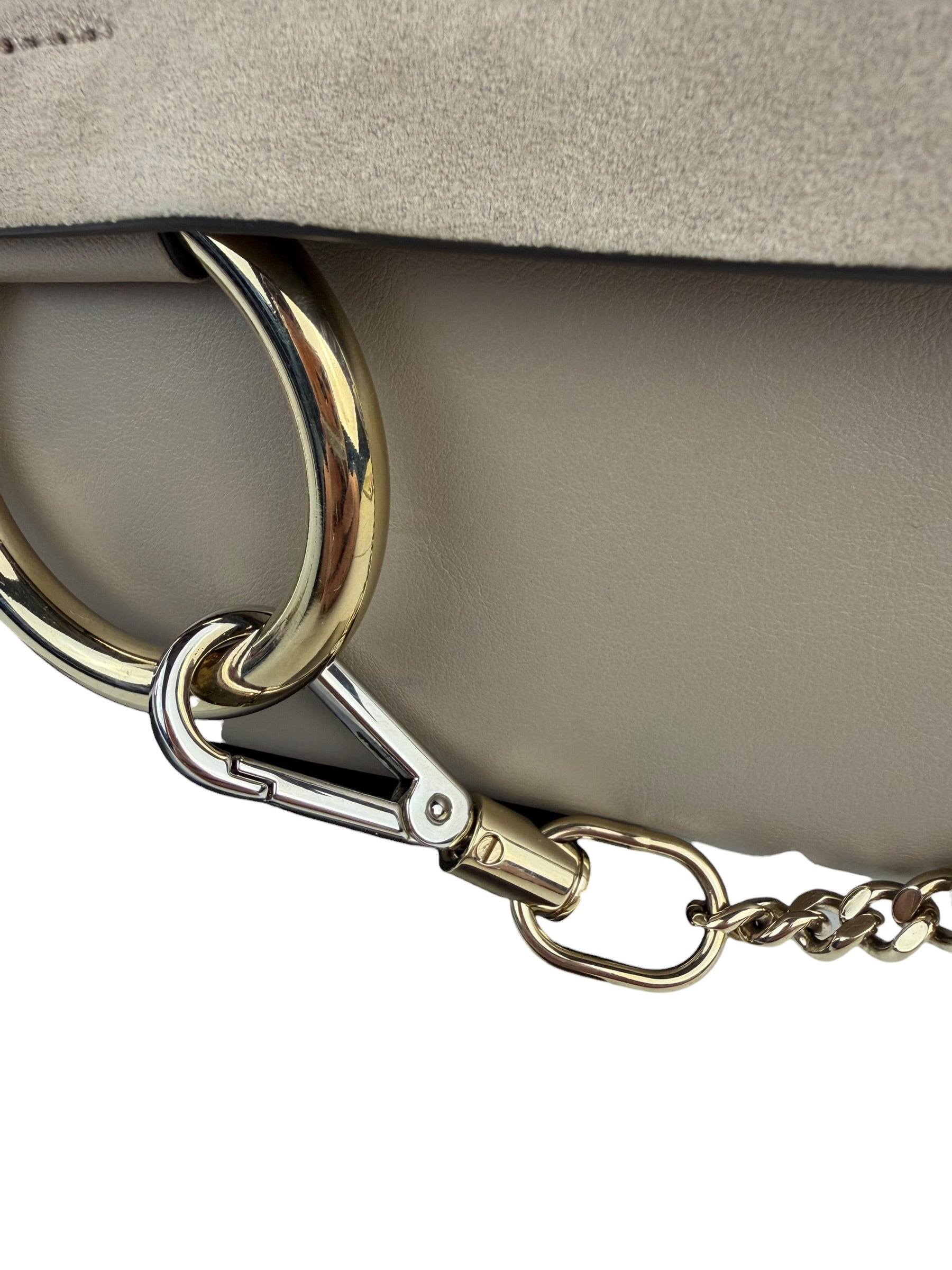 Chloe Grey Leather/Suede Faye Clutch
