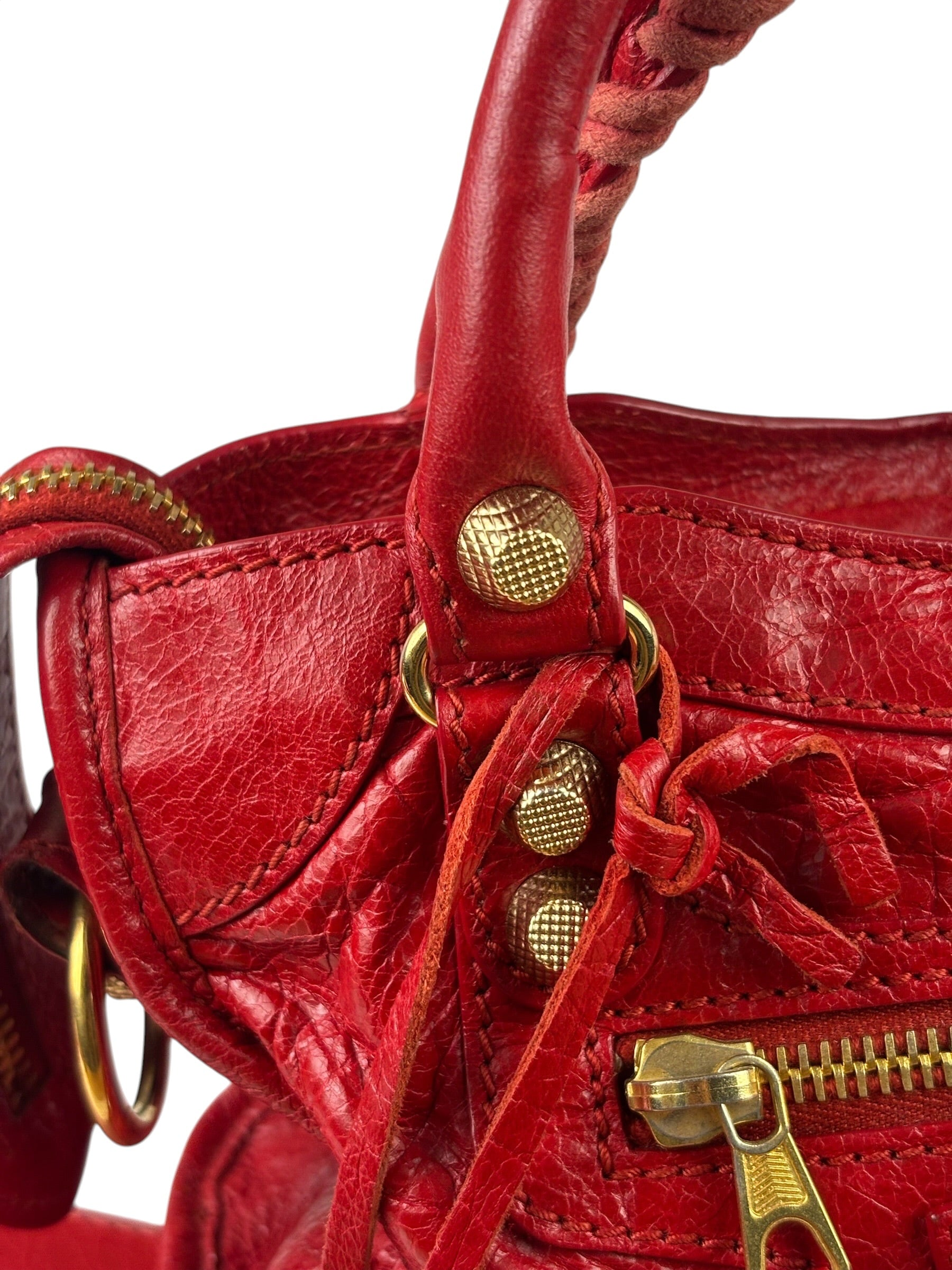 Balenciaga Red Calfskin Mini Le City Bag