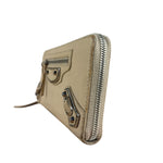 Balenciaga Beige Moto Zippy Wallet