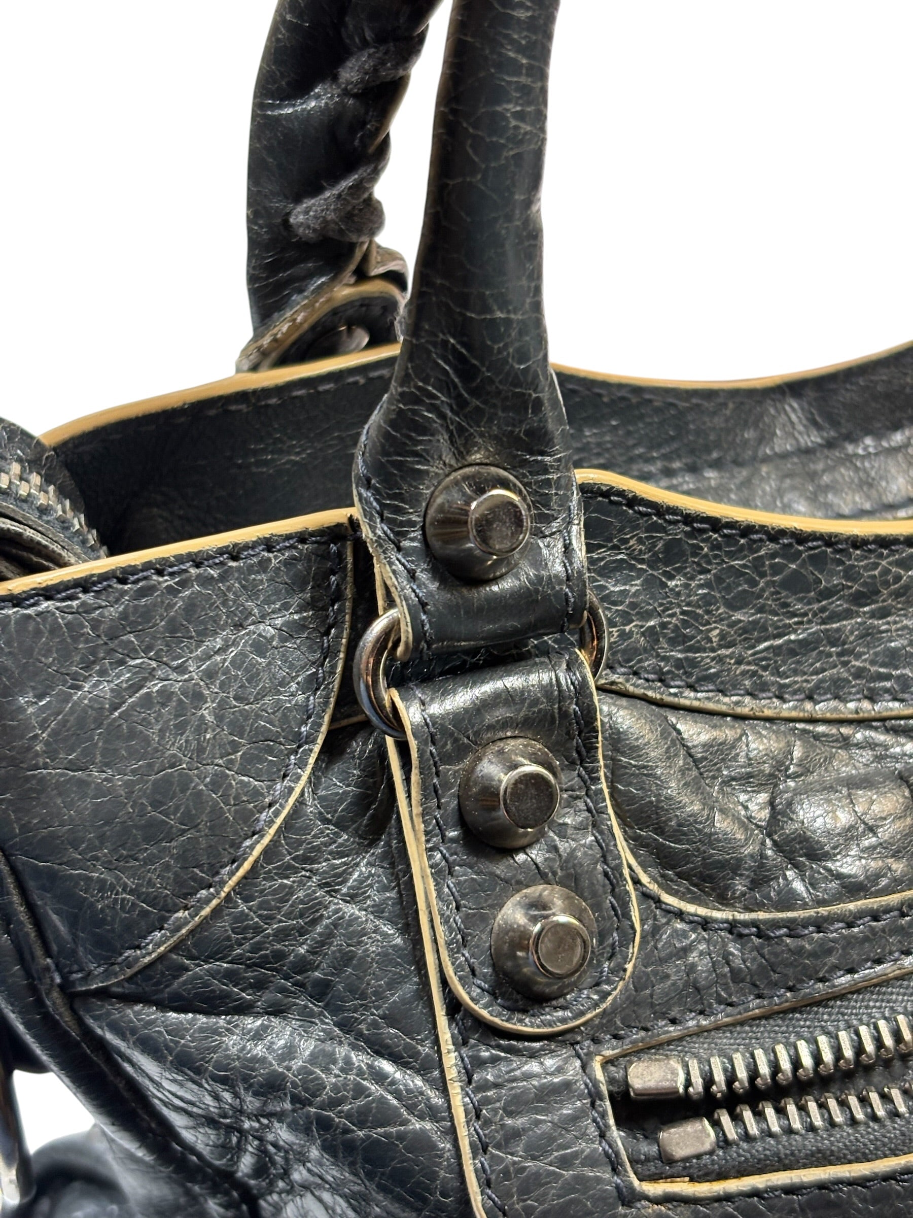 Balenciaga Charcoal Le City Small Two-Way Bag