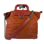 Chanel Orange Quilted Leather Large In The Mix Shopping Two-Way Tote 2011