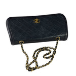 Chanel Vintage Navy Quilted Lambskin Flap Bag 1989