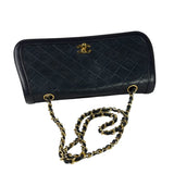 Chanel Vintage Navy Quilted Lambskin Flap Bag 1989