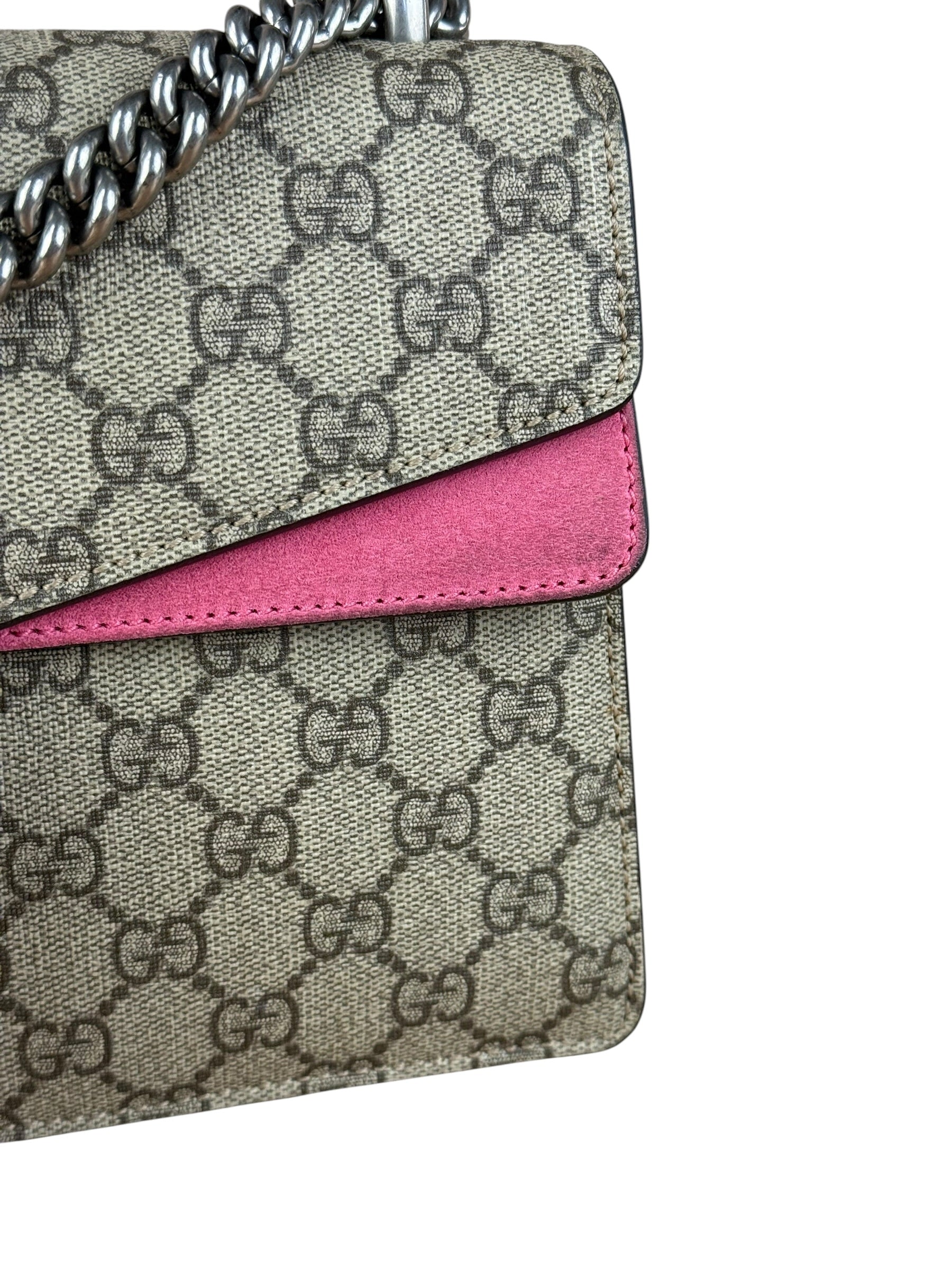 Gucci Dionysus GG Supreme Shoulder Bag Beige/Pink