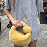 Bottega Veneta Yellow Shearling Mini Jodie Bag