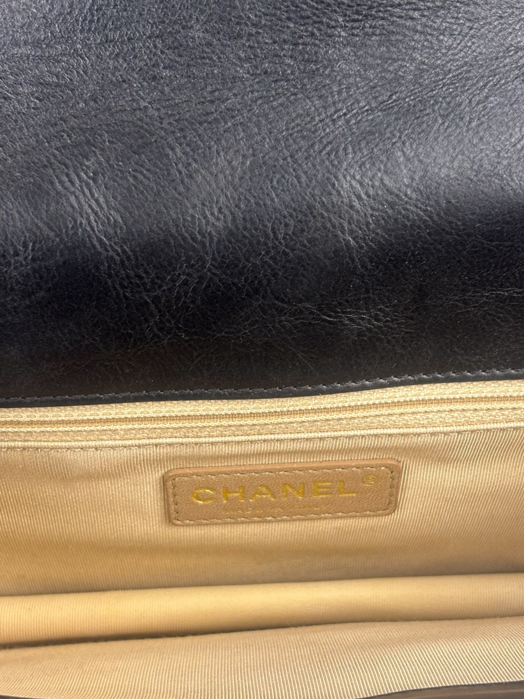 Chanel Black Leather Medium Gabrielle Flap Bag 2011