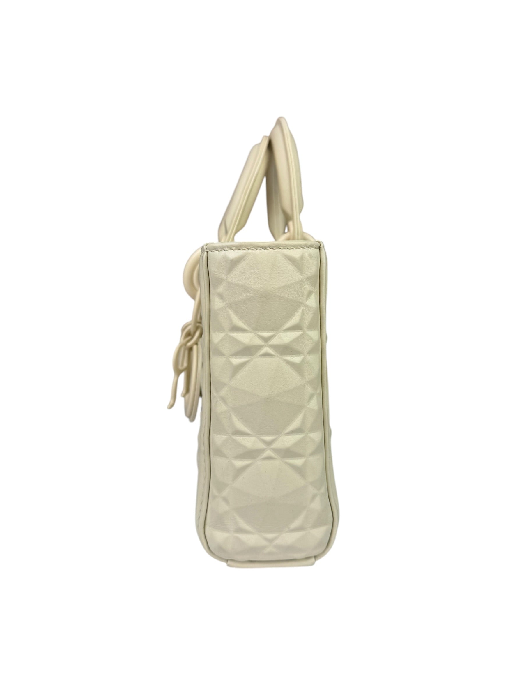 Christian Dior White Lady D-Joy Geometric 2Way Handbag