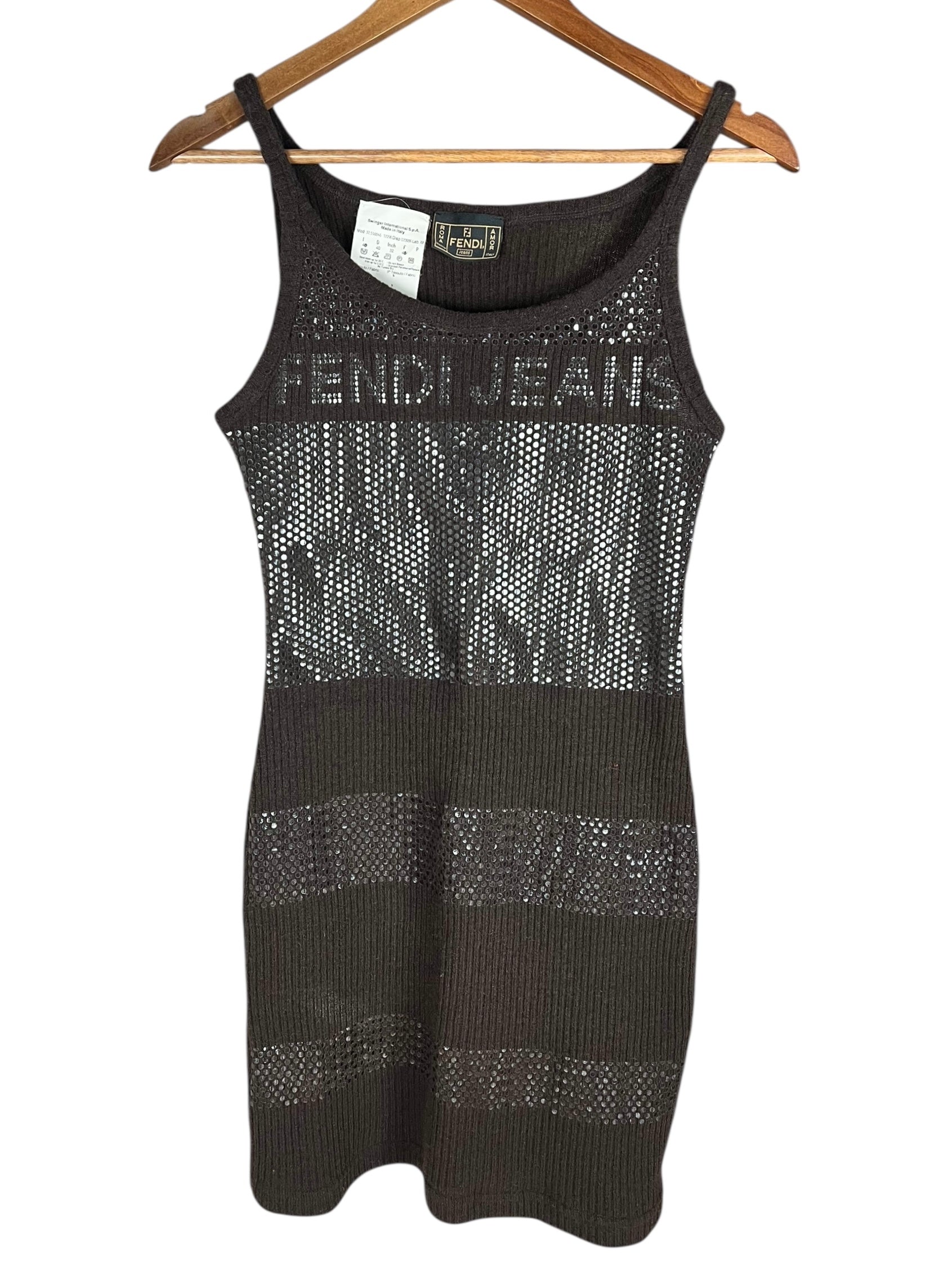 Fendi Jeans Knit Dress Brown