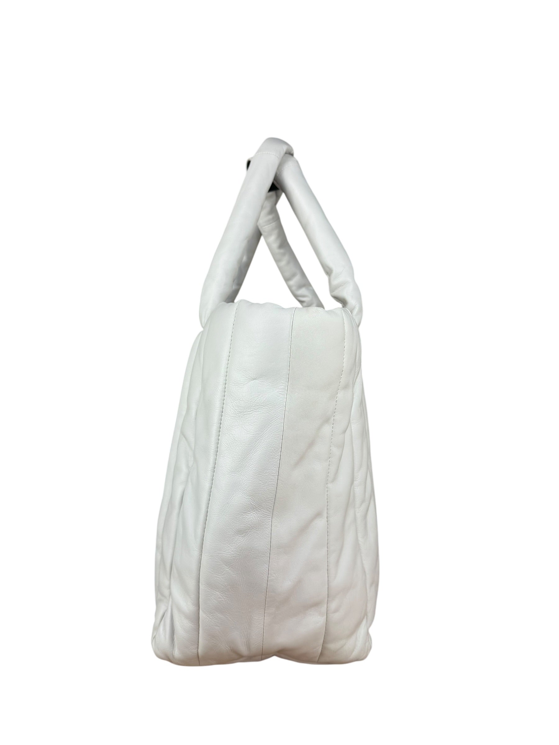 Rag & Bone White Leather Puffer Tote