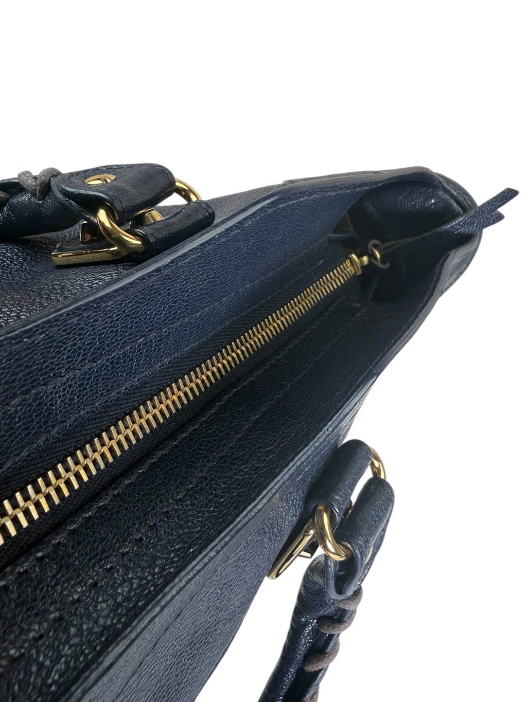 Balenciaga Navy Leather Velo Moto Two-Way Bag