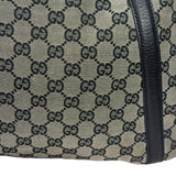Gucci Black Leather Trim GG Supreme Hobo Bag