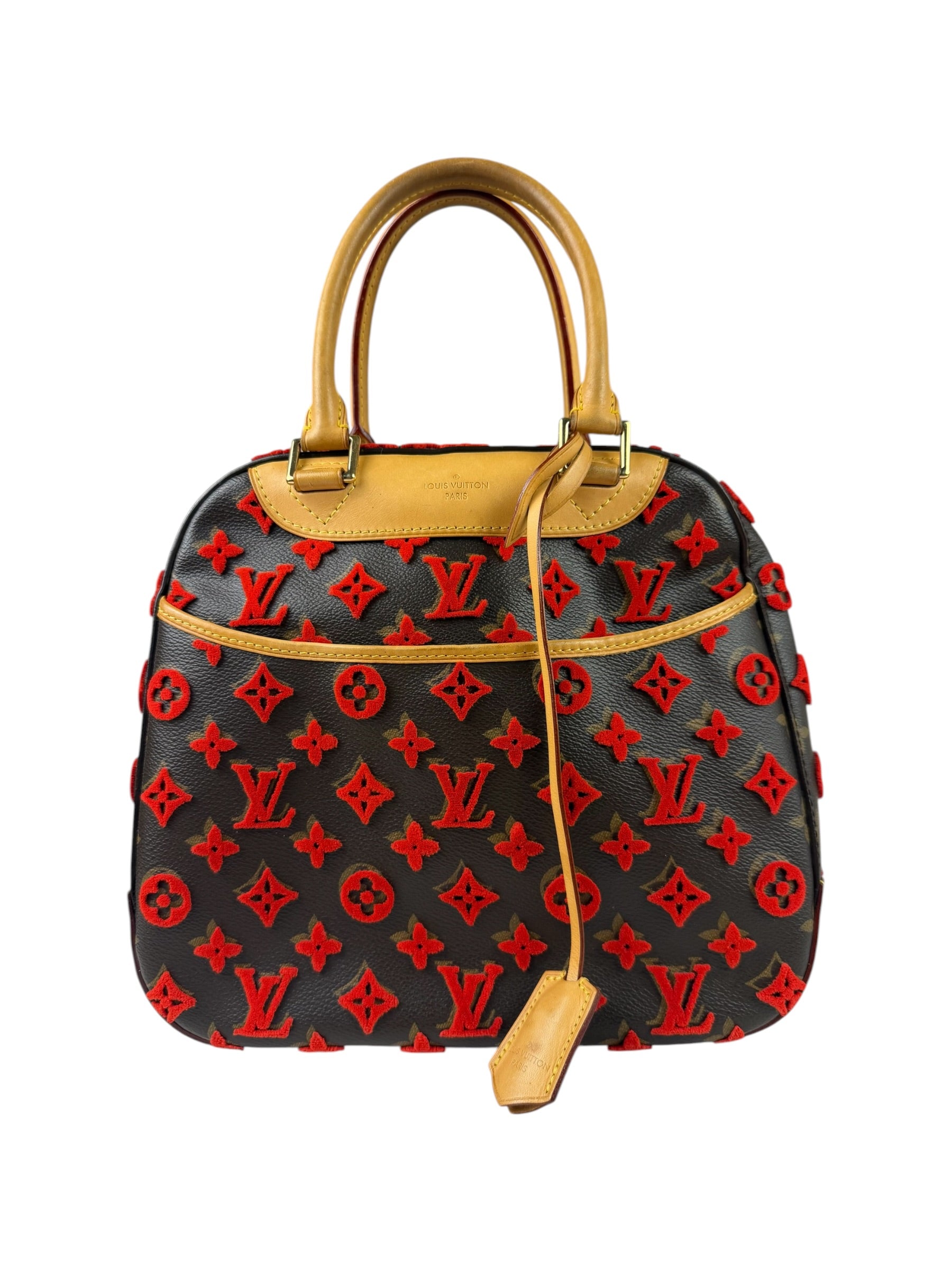 Louis Vuitton Limited Edition Deauville Cube Rosso Handbag Red