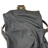 Fendi Black Leather Trim Mamma Baguette