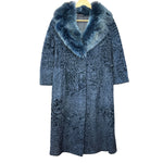 Vintage Navy Blue Persian Lamb Fur Long Coat
