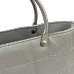 Chanel Silver Nylon Quilted Vintage Mini Chocolate Bar Tote 1997
