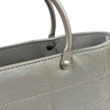Chanel Silver Nylon Quilted Vintage Mini Chocolate Bar Tote 1997