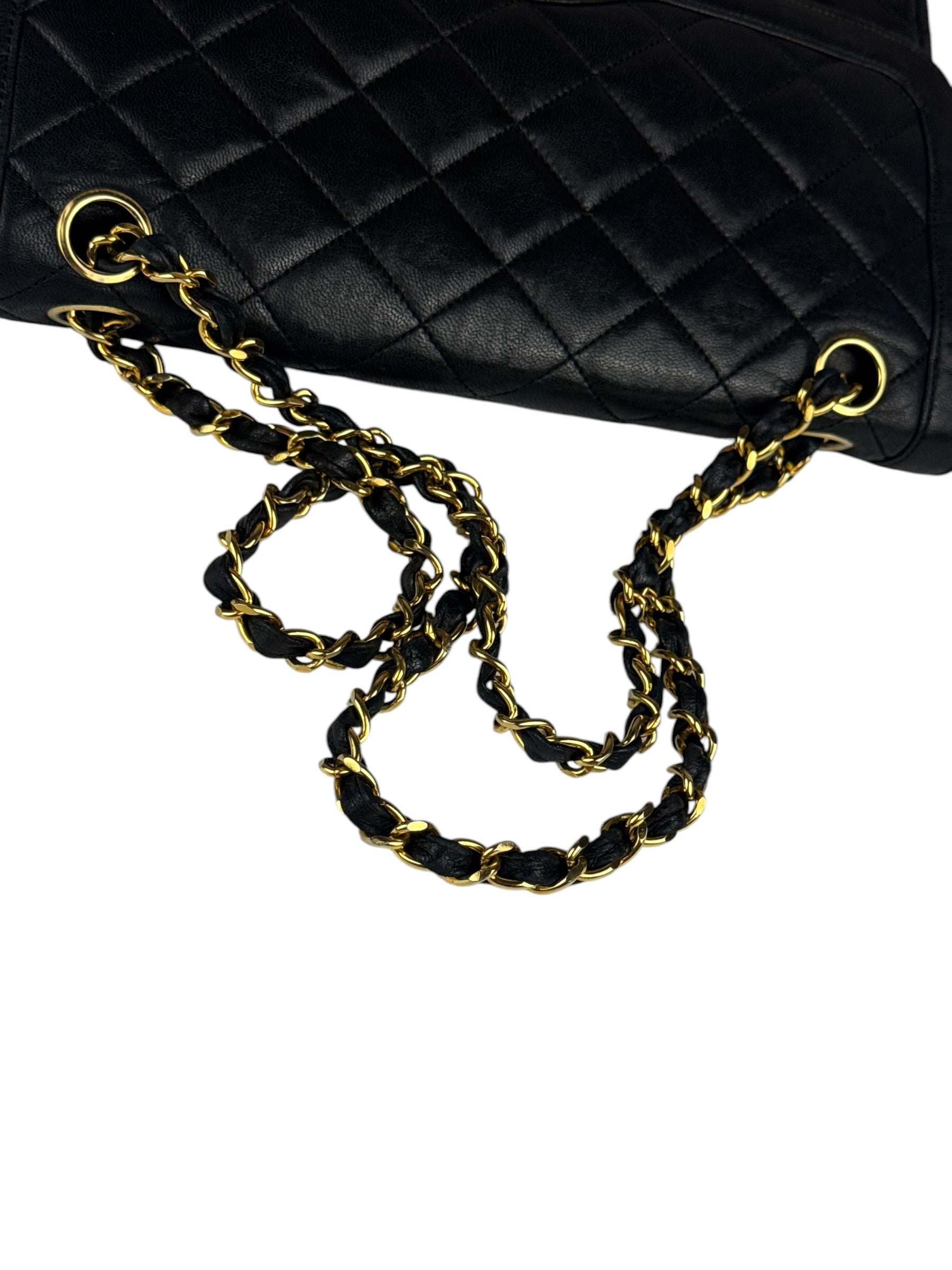 Chanel Black Leather Jumboo Double Flap Shoulder Bag