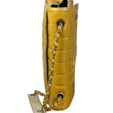 Chanel Yellow Patent Chocolate Bar Quilted CC Shoulder Bag 2002