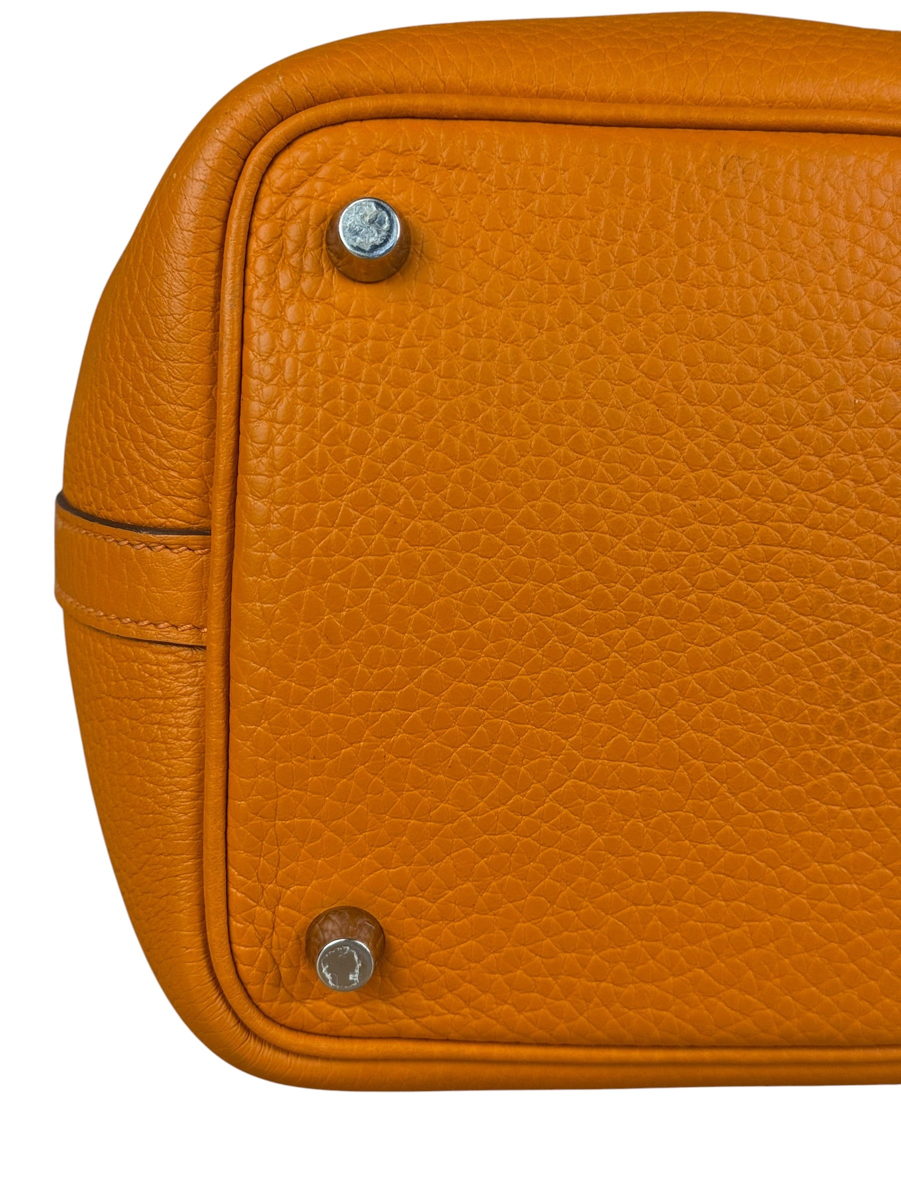 Hermes Orange Clemence Leather Picotin Lock 18 Handbag 2024