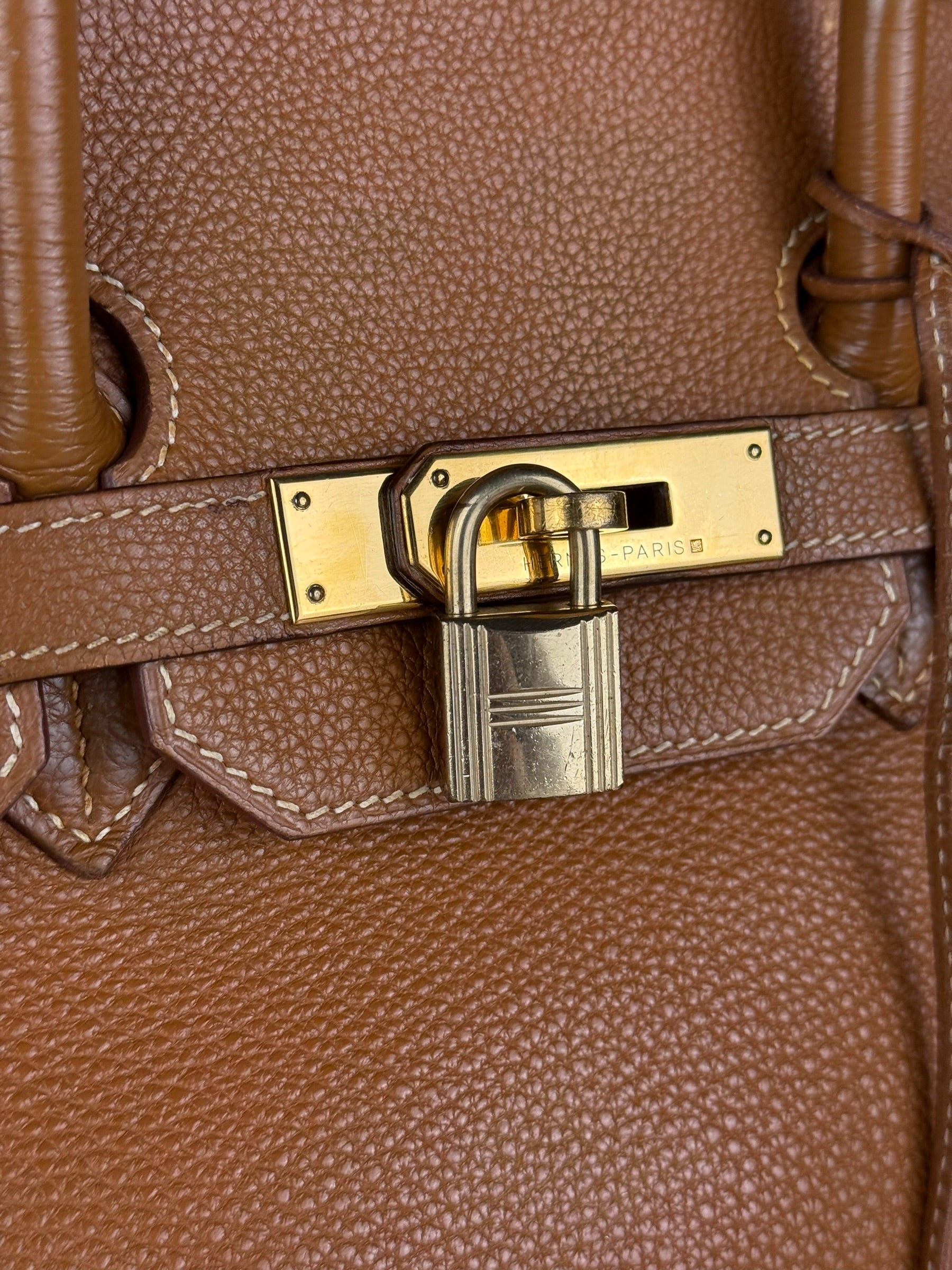 Hermes Birkin 35 Gold Brown Togo Leather Handbag 2001