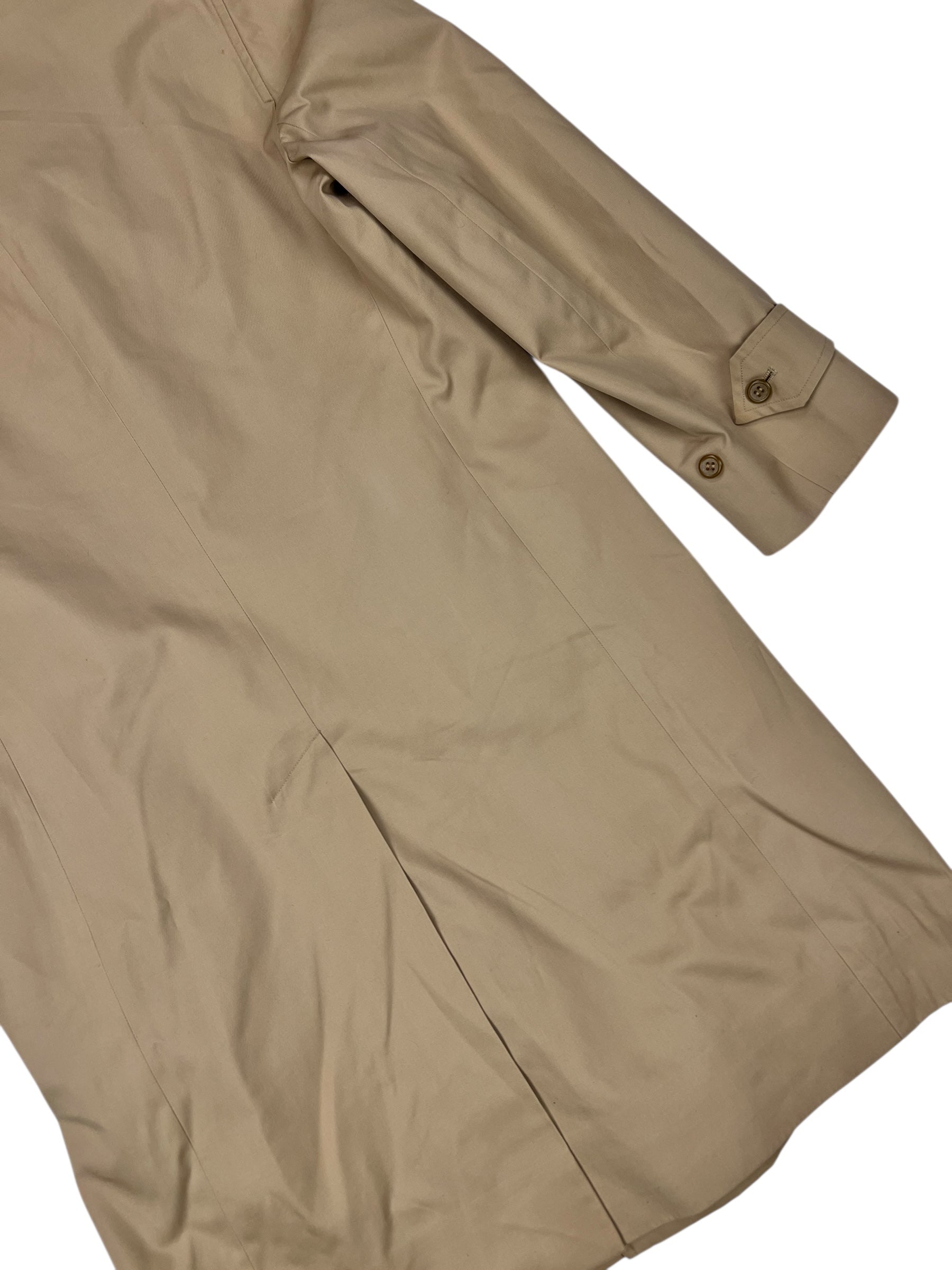 Burberry Vintage Khaki Plaid Lined Mid-Length Coat